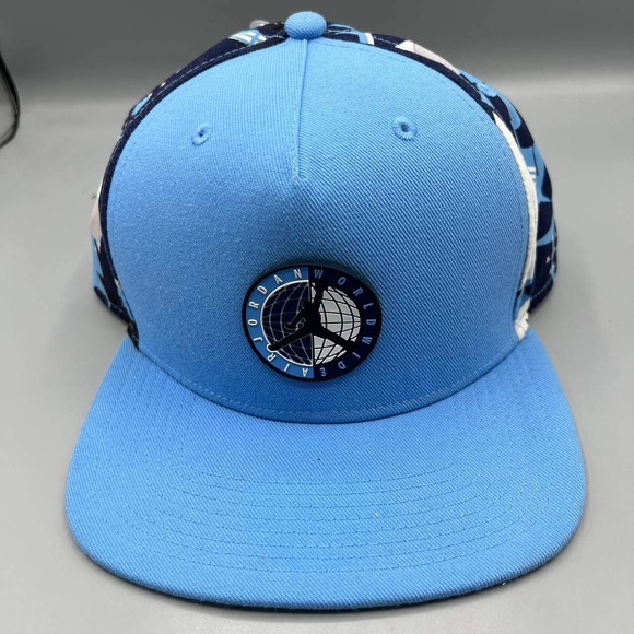 Air Jordan Worldwide Hat Men Blue Embroidered Jumpman Snap Back‎ Cap